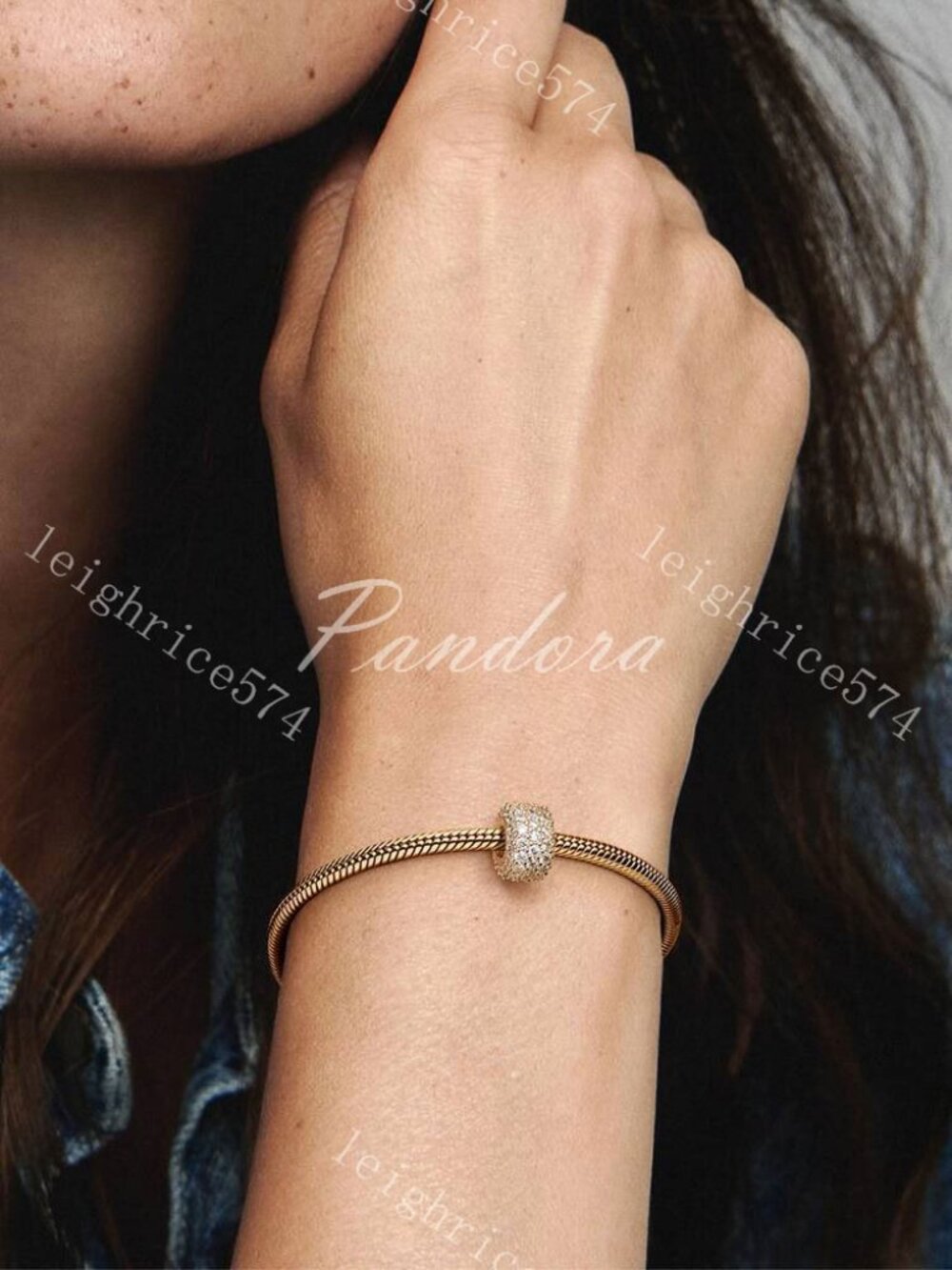 Pandora Sparkling Pavé Triple-row Charm - Picture 3 of 8